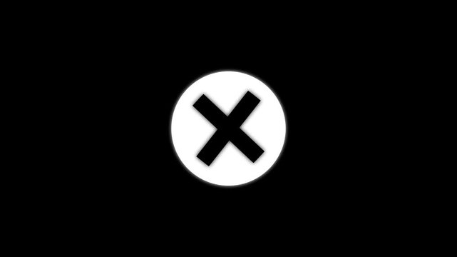 vibrant black x mark on white circle icon for cancel and error  no, exit, button icon stop warning interface.