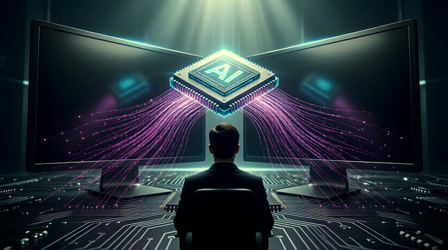 AI Code Review Co-Pilot for Software Engineer at Dual Monitor Desk for Tech Whitepaper Hero