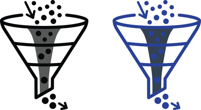 Marketing funnel icon sales conversion process visualization for business growth