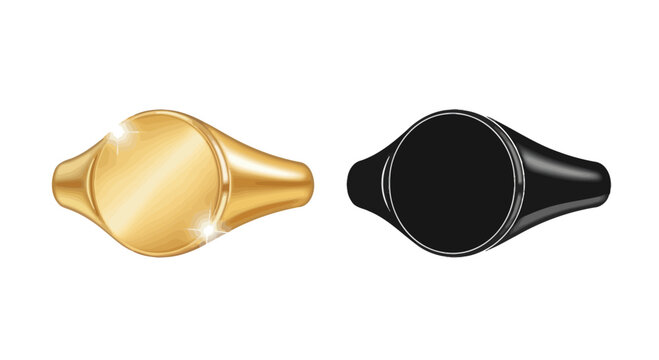 Gold and Black Signet Rings Comparison