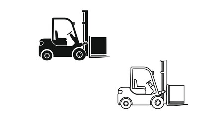 forklift silhouette on white background industrial vehicle outline © Tm Studio