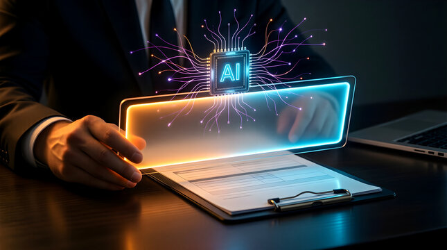 AI Hiring Bias Review Worker Reviewing AI Hiring Decision for AI Ethics Whitepaper