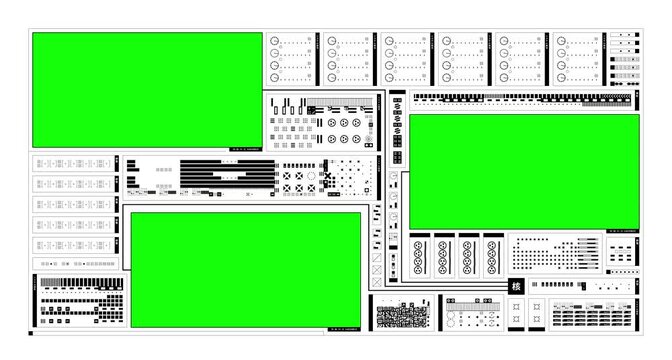 Futuristic HUD interface frame with green screen chroma key for video editing