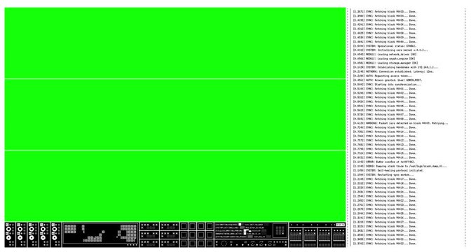 Futuristic HUD interface frame with green screen chroma key for video editing