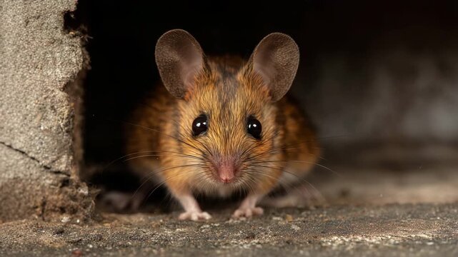 Small mouse peeking out from a soft.