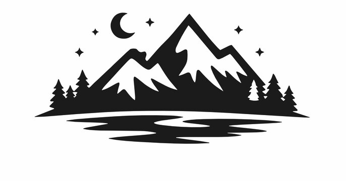 Black and white vector illustration of a weather map featuring wind patterns, isobars, and atmospheric symbols on white background. Concept of meteorology.