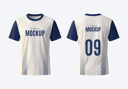 Front and Back T-Shirt Mockup Template Design