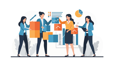 Obraz premium Diverse Team Collaborating on Data Analysis and Business Strategy.