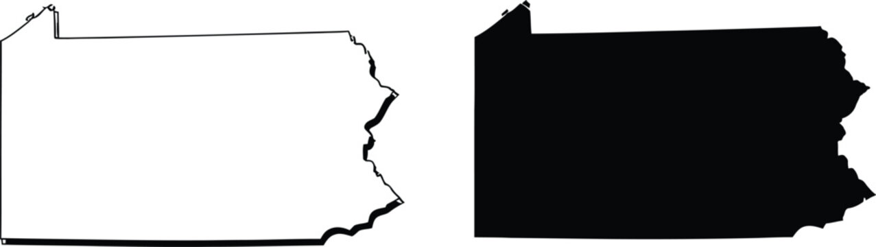 Pennsylvania state map shape Vector