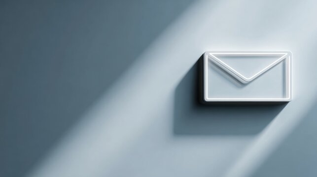 A minimalist email icon cast a shadow