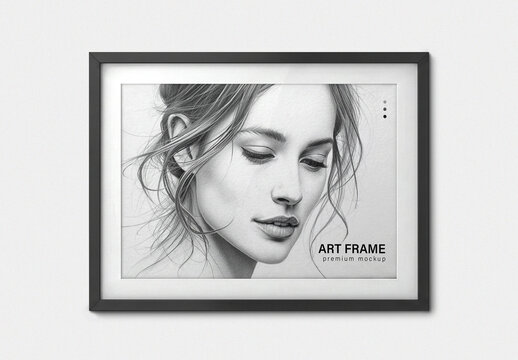 Frame Mockup on White Wall