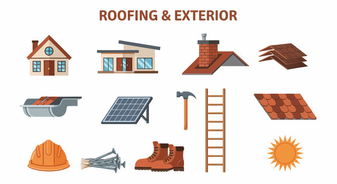 Roofing exterior construction materials tools.