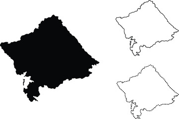Obraz premium Oahu island map silhouette Vector