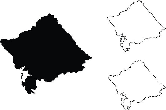 Oahu island map silhouette Vector
