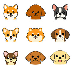 Naklejka premium set of dogs