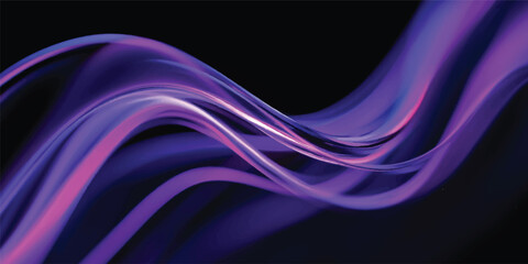Obraz premium Abstract purple smoke wave on black background wallpaper design