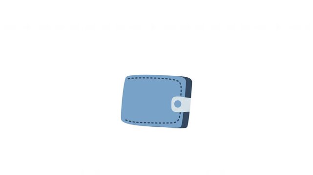 Money wallet finance flat animation concept