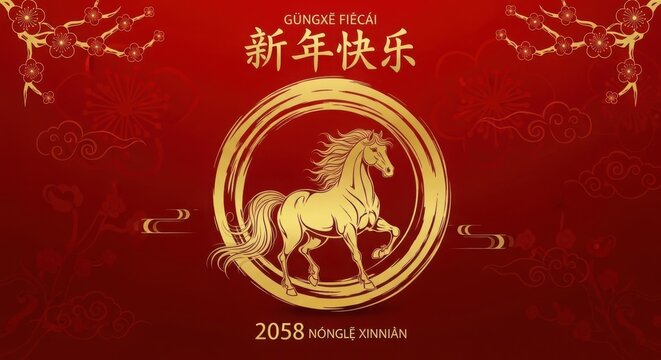 Chinese new year red envelope with gold design 2025 illustration