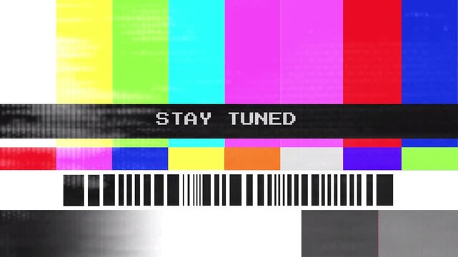 Vintage Television Broadcast Test Pattern with 'Stay Tuned' Message