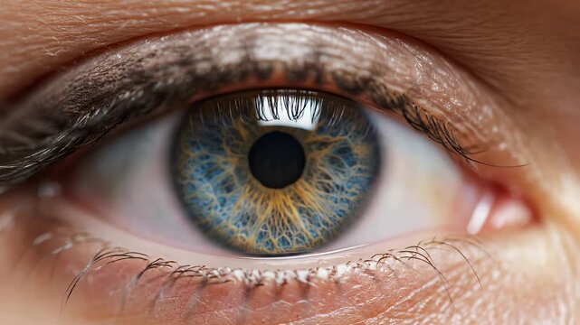 Closeup of a human eye ideal for sleek commercial backgrounds and title sequences