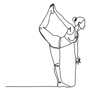 Gymnast Dance Pose Line Art Illustration