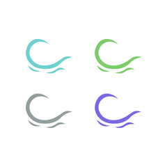 Naklejka premium COLORFUL WATER WAVES SIGN SYMBOL LOGO VECTOR SET