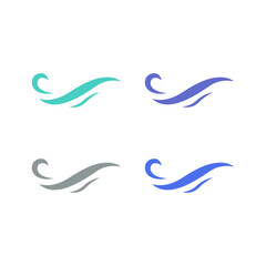 Fototapeta premium COLORFUL WATER WAVES SIGN SYMBOL LOGO VECTOR SET