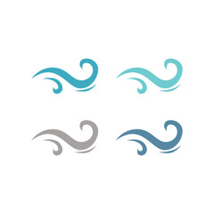 Fototapeta premium COLORFUL WATER WAVES SIGN SYMBOL LOGO VECTOR SET