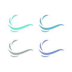 Fototapeta premium COLORFUL WATER WAVES SIGN SYMBOL LOGO VECTOR SET