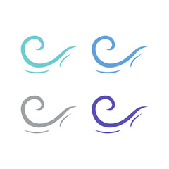 Fototapeta premium COLORFUL WATER WAVES SIGN SYMBOL LOGO VECTOR SET