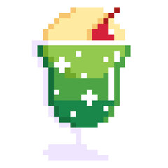 Fototapeta premium Pixel melon cream soda