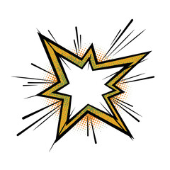 Fototapeta premium Vintage Pop Art Blast Asymmetrical Starburst in Neon Orange and Green for Exciting Energy Art