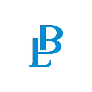 letter pl simple curves linked geometric logo vector