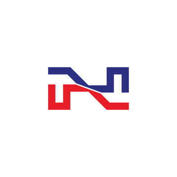 letter  tnt simple colorful linked geometric line logo vector