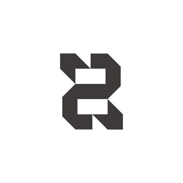letter z number 2 oposite arrow up down simple geometric logo vector