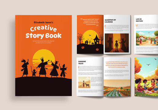 Creative Story Book Template with Illustration