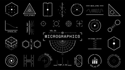 Obraz premium Industrial micrographics blueprint and engineering design symbols