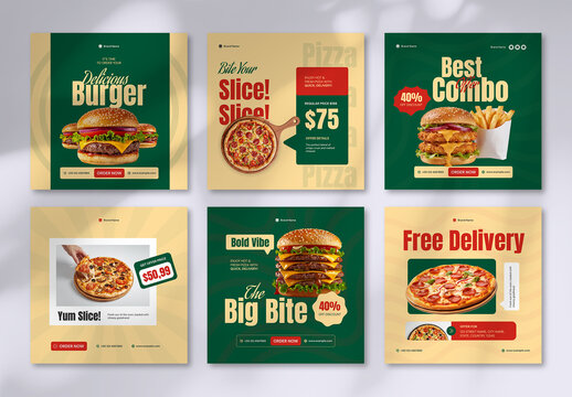 Fast Food Social Media Post Design Template