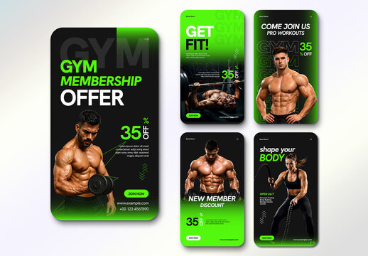 Gym Membership Discount Social Media Post Layout