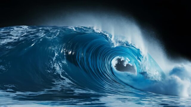 Large ocean wave in motion perfect for UI/UX design and motion graphics