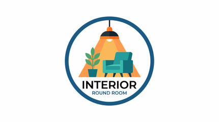This image features a modern interior design concept with a round room, emphasizing creativity and contemporary aesthetics in home decoration and design thinking. © xiao