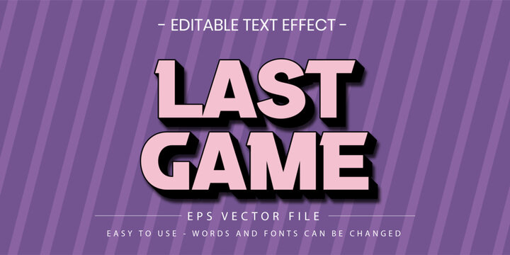 Last Game Purple Retro 3D Text Effect