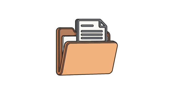Vector illustration of a manila file folder with document