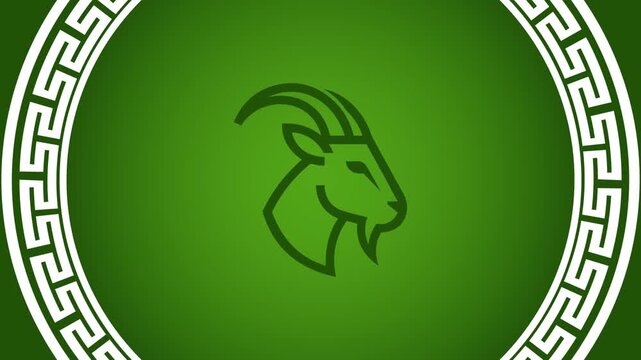Looping Goat Emblem Logo Animation in 4K
