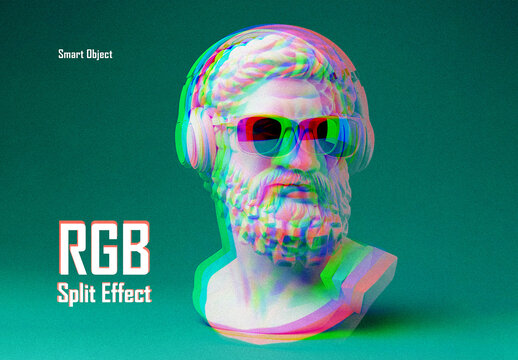 RGB Glitch Split Photo Effect