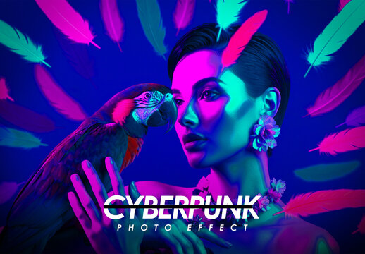 Neon Cyberpunk Photo Effect