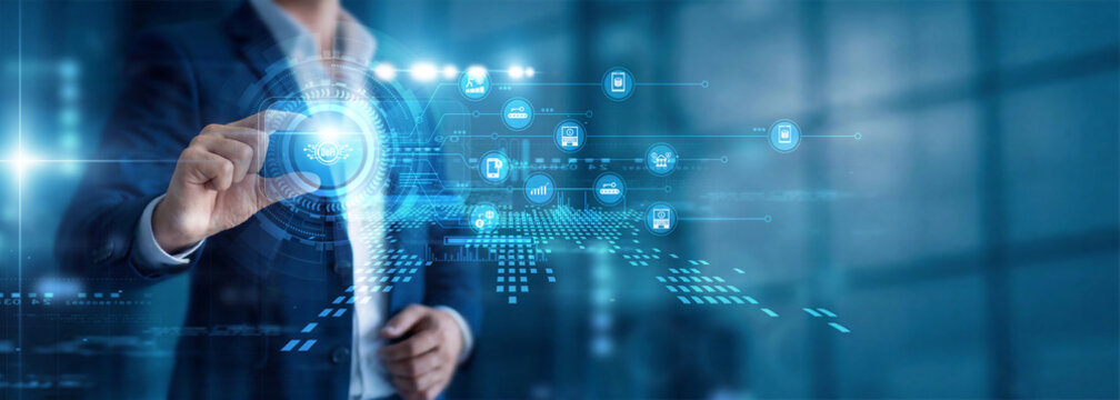 A crypto trader's hand holds a phone for DeFi, swapping data through a decentralized chain network finance system. Smart contracts ensure a very open and transparent ledger process.