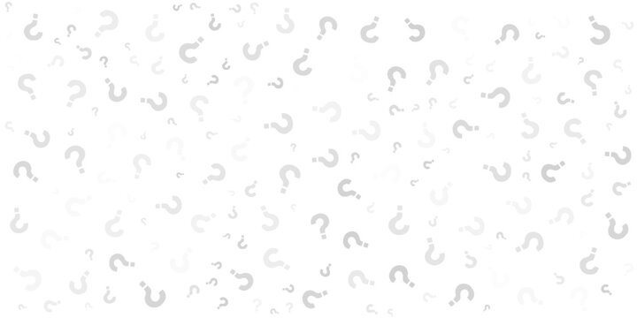 Question mark seamless pattern. Repeating interrogation patern. Hand drawn black simple icon on white sample background. Repeated modern wallpaper for design prints. Repeat swatch.