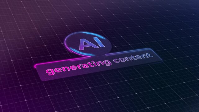 Video animation of a generative AI user interface during the loading process, which generates content and features a lighting effect. Futuristic user interface in action.