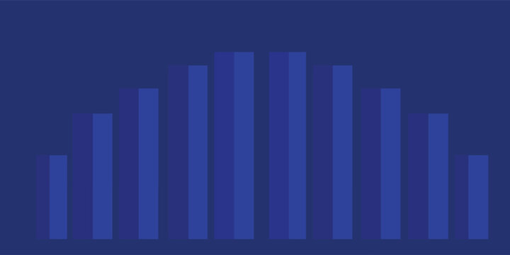 Graph with blue arrow to report increase or decrease in sales
